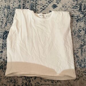 Pixie Market White Muscle T Shirt Padded Shoulders